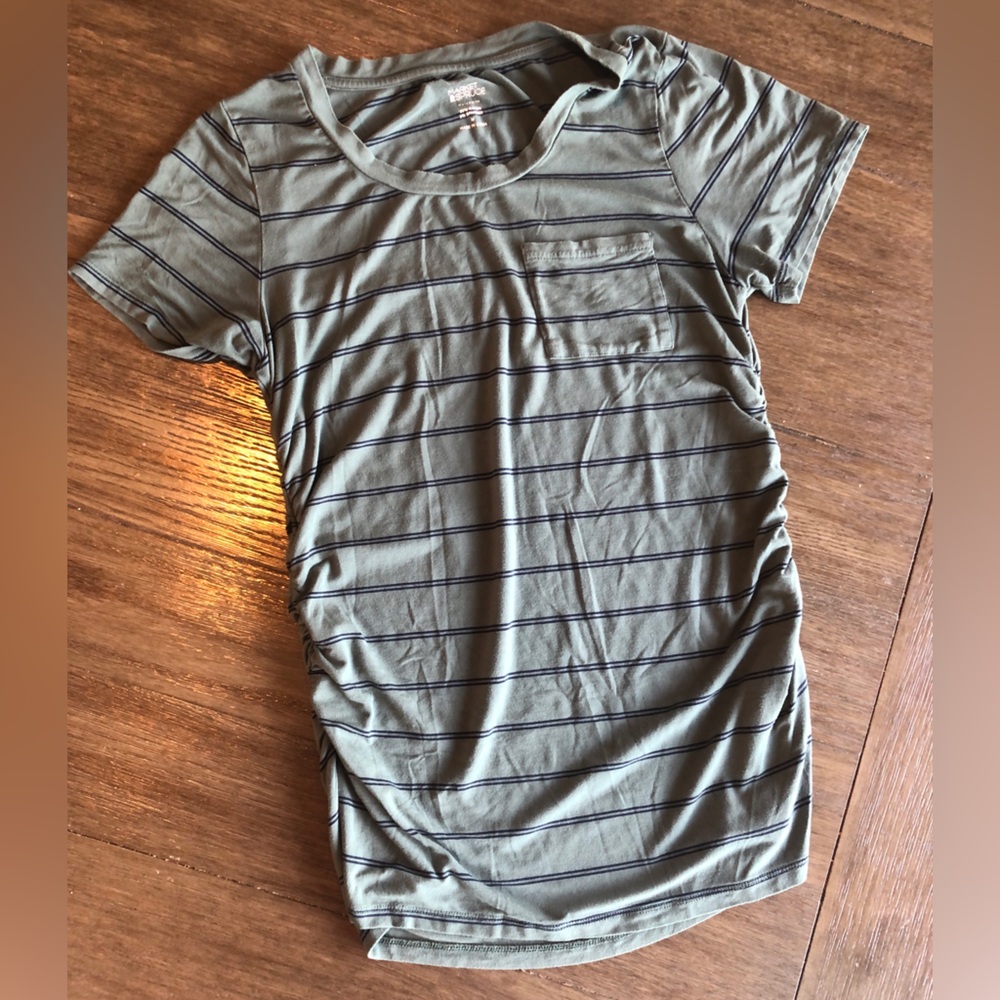 “Market & Spruce” Maternity Tunic ~ Cream with Black Stripes ~ Slim Fit ~ Fall